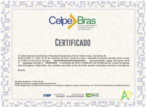certificado individual celpe-bras