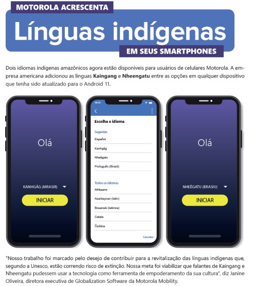 Línguas indígenas em smatphones